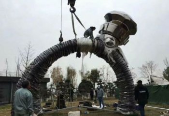 幾何鉆戒雕塑廠家 戶外小品 大門口不銹鋼鉆戒雕塑