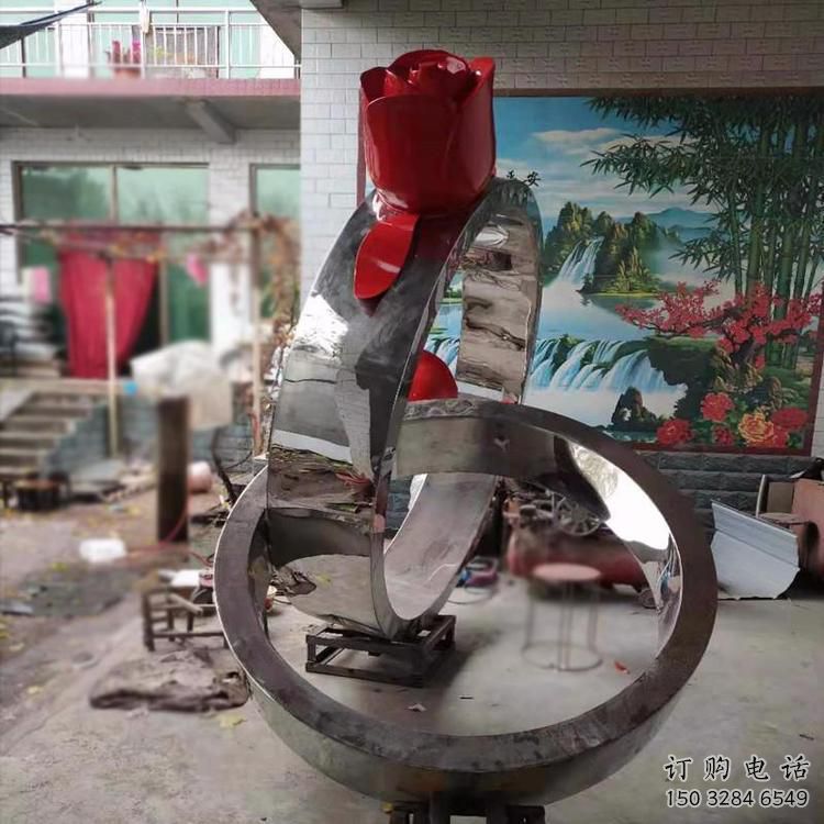 大型指環雕塑廠家 鍛造小品 庭院不銹鋼指環雕塑