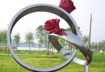 現代指環雕塑廠家 大型別墅區擺件 廣場不銹鋼指環雕塑