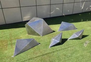 抽象石頭雕塑廠家 公園小品 戶外不銹鋼石頭雕塑