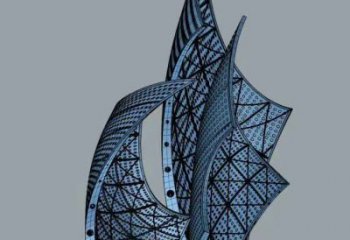 戶(hù)外帆船雕塑廠(chǎng)家 噴漆小品 大型不銹鋼帆船雕塑