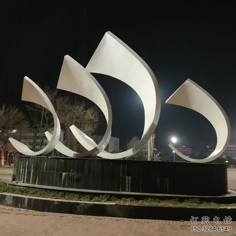 房地產小船雕塑廠家 剪影擺件 鍛造不銹鋼小船雕塑生產