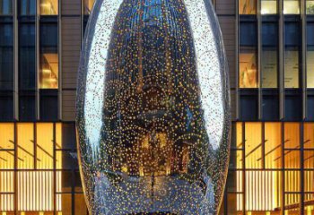 創意雞蛋雕塑廠家 鏤空小品 公園不銹鋼雞蛋雕塑生產