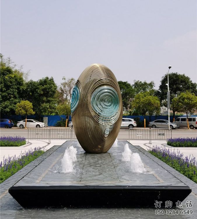 幾何雞蛋雕塑廠家 公園廣場小品 不銹鋼鋼管雞蛋雕塑