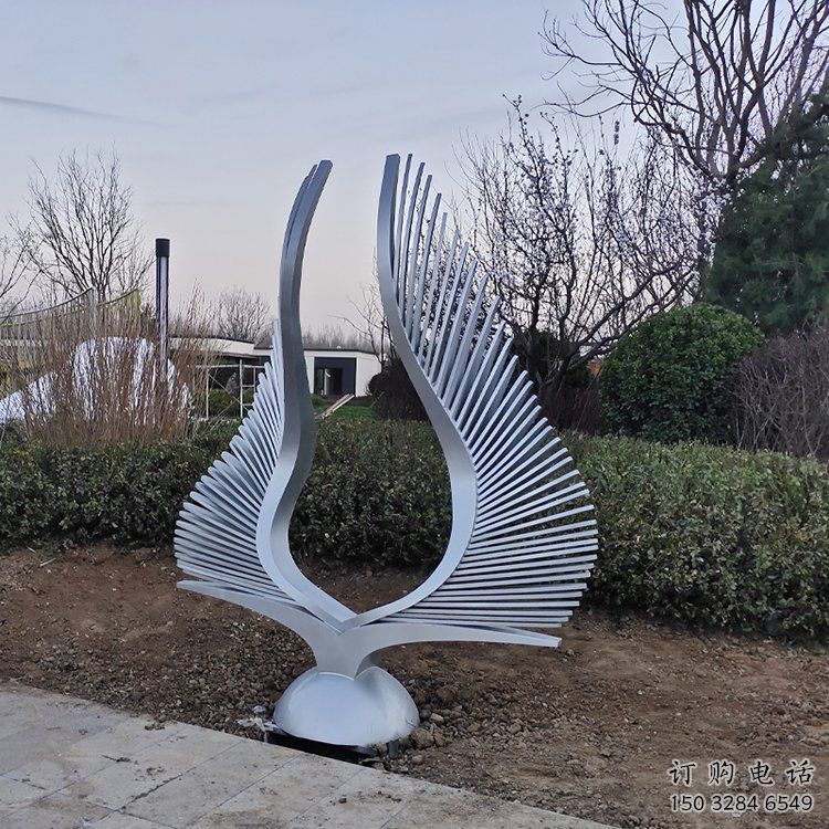 創意鳳尾雕塑廠家 公園小品 大型不銹鋼鳳尾雕塑生產