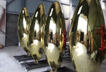 電鍍雞蛋雕塑廠家 創(chuàng)意園林?jǐn)[件 現(xiàn)代不銹鋼雞蛋雕塑制作