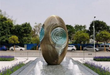 幾何雞蛋雕塑廠家 公園廣場(chǎng)小品 不銹鋼鋼管雞蛋雕塑