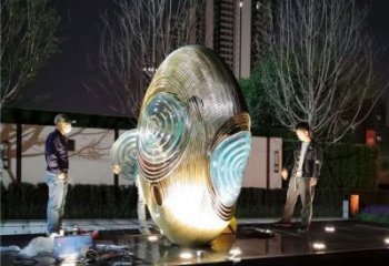 拉絲雞蛋雕塑廠家 鏤空創(chuàng)意擺件 現(xiàn)代不銹鋼雞蛋雕塑生產(chǎn)