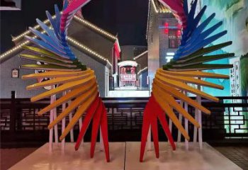 歐式鳳尾雕塑廠家 抽象擺件 烤漆不銹鋼鳳尾雕塑生產(chǎn)