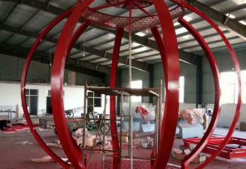 噴漆燈籠雕塑廠家 中式小品 創(chuàng)意不銹鋼燈籠雕塑生產(chǎn)