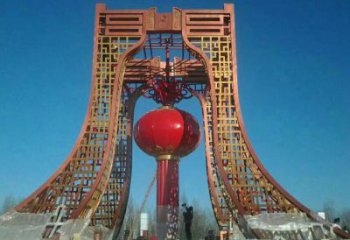 彩繪燈籠雕塑廠家 懸空公園擺件 戶外不銹鋼燈籠雕塑生產(chǎn)