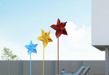 酒店風車雕塑廠家 公園小品 大型不銹鋼風車雕塑生產