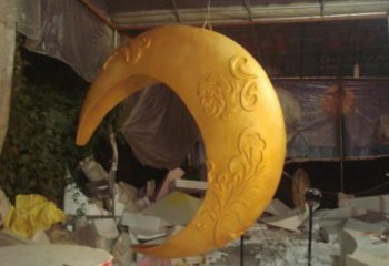 廣場(chǎng)月牙雕塑廠家 戶(hù)外公園小品 烤漆不銹鋼月牙雕塑制作