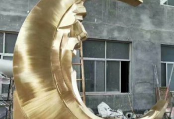 房地產月牙形雕塑廠家 創意擺件 鍛造不銹鋼月牙形雕塑