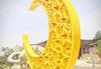 大型商場月牙形雕塑廠家 烤漆擺件 創意不銹鋼月牙形雕塑