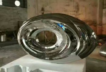 鏤空圓鏡雕塑廠家 大型別墅區小品 現代不銹鋼圓鏡雕塑生產