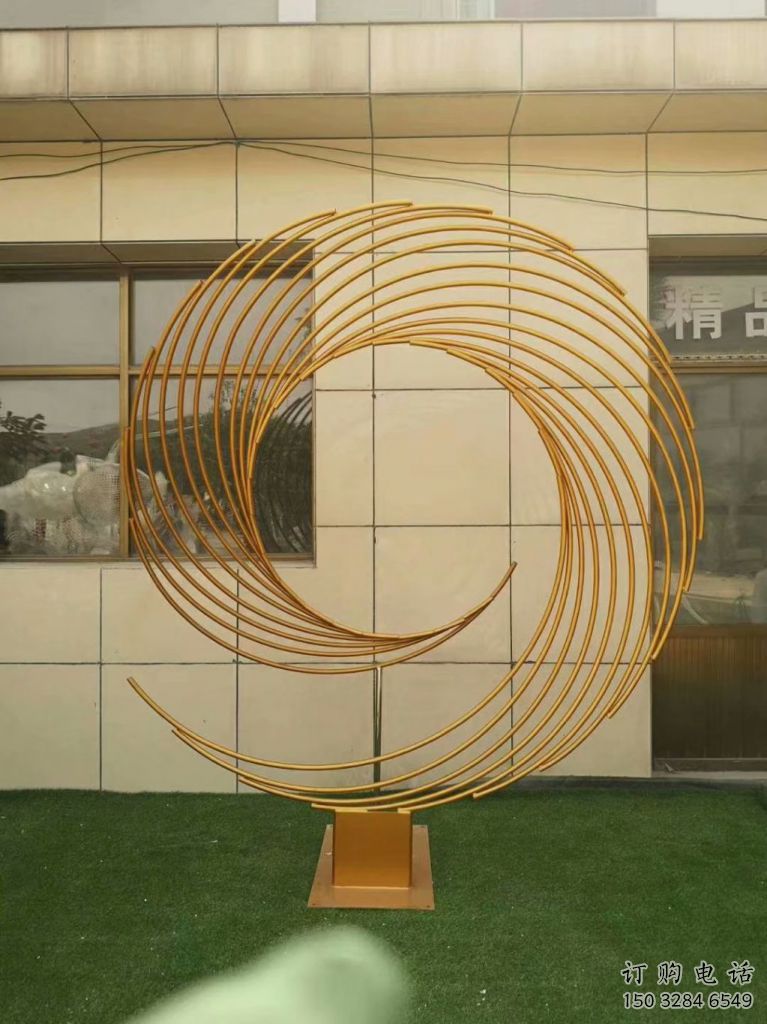 公園圓圈雕塑廠家 戶外擺件 拉絲不銹鋼圓圈雕塑生產