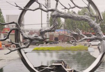 中式環(huán)形雕塑廠家 房地產小品 鏡面不銹鋼環(huán)形雕塑生產