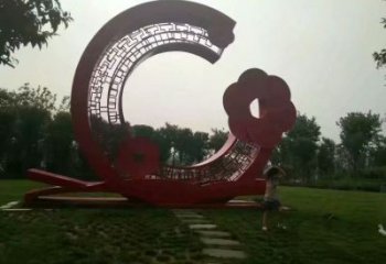 街頭環(huán)形雕塑廠家 大型別墅區(qū)擺件 戶外不銹鋼環(huán)形雕塑生產