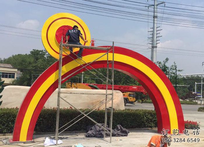 大型拱門雕塑廠家 鍛造小品 現代不銹鋼拱門雕塑制作