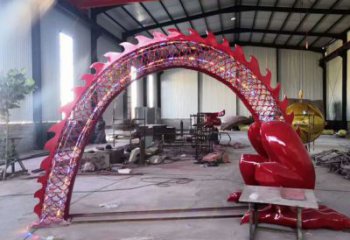 街道拱門雕塑廠家 電鍍現代擺件 烤漆不銹鋼拱門雕塑生產