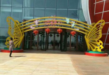 現代拱門雕塑廠家 大型別墅區(qū)擺件 大型不銹鋼拱門雕塑生產