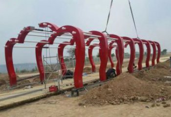 幾何大門雕塑廠家 公園創意小品 戶外不銹鋼大門雕塑生產