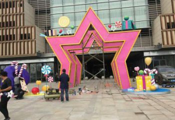 彩繪大門雕塑廠家 現代擺件 街頭不銹鋼大門雕塑生產