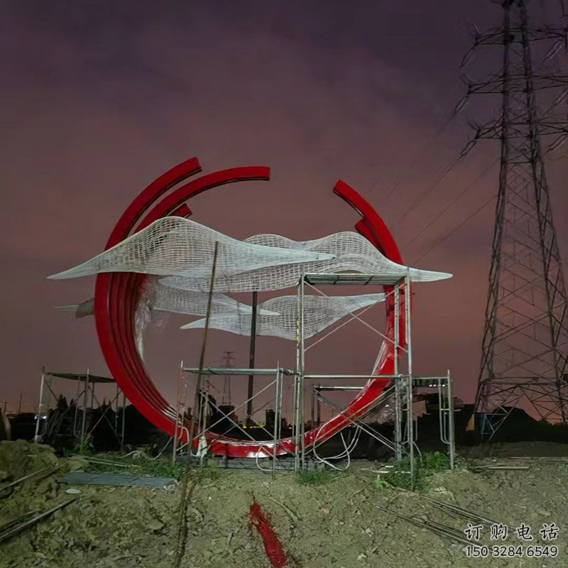 鏤空云朵雕塑廠家 園林小品 住宅小區不銹鋼云朵雕塑生產