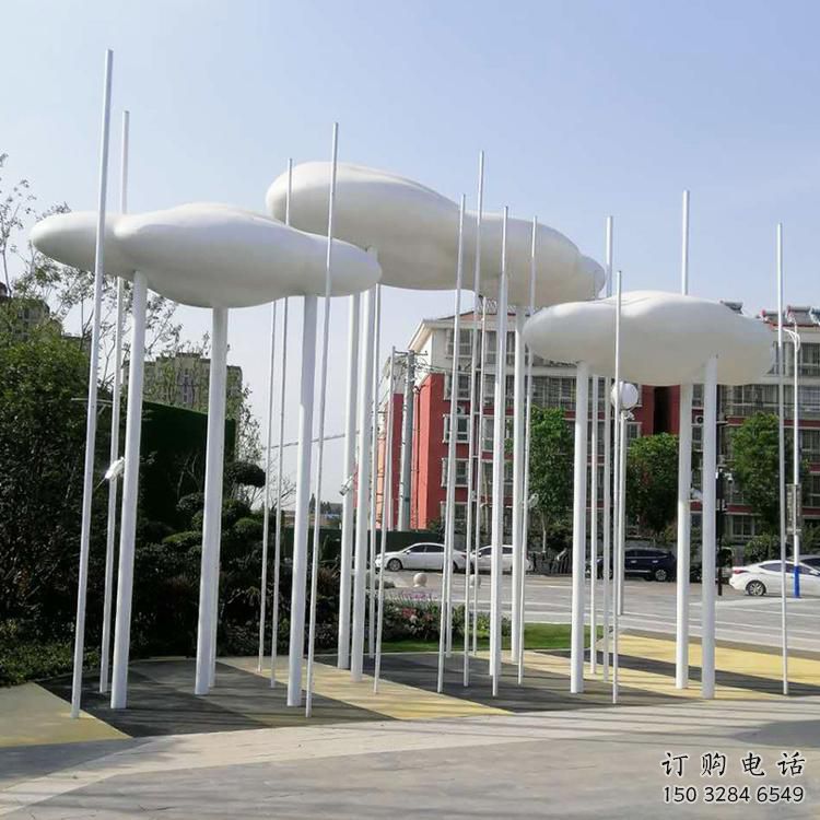 大型商場云彩雕塑廠家 仿真擺件 鏡面不銹鋼云彩雕塑生產(chǎn)