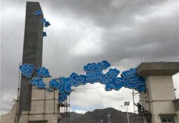 噴漆云彩雕塑廠家 中式村口小品 戶外不銹鋼云彩雕塑生產(chǎn)