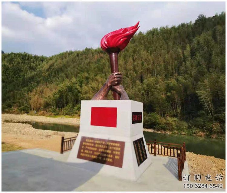 彩繪火把雕塑廠家 現代擺件 街頭不銹鋼火把雕塑工藝