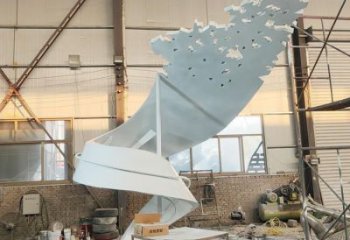 現代絲帶雕塑廠家 大型別墅區擺件 戶外不銹鋼絲帶雕塑生產