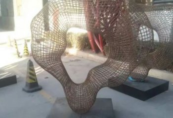 大型商場彩帶雕塑廠家 抽象擺件 鏤空不銹鋼彩帶雕塑制作