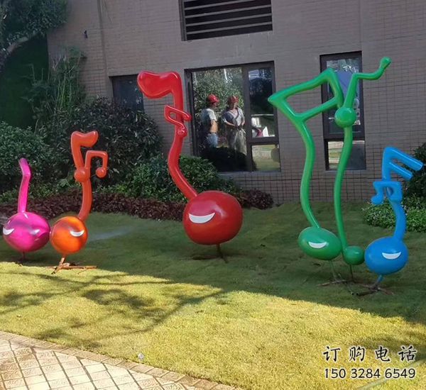 步行街音符雕塑廠家 游樂場(chǎng)小品 大型不銹鋼音符雕塑價(jià)格