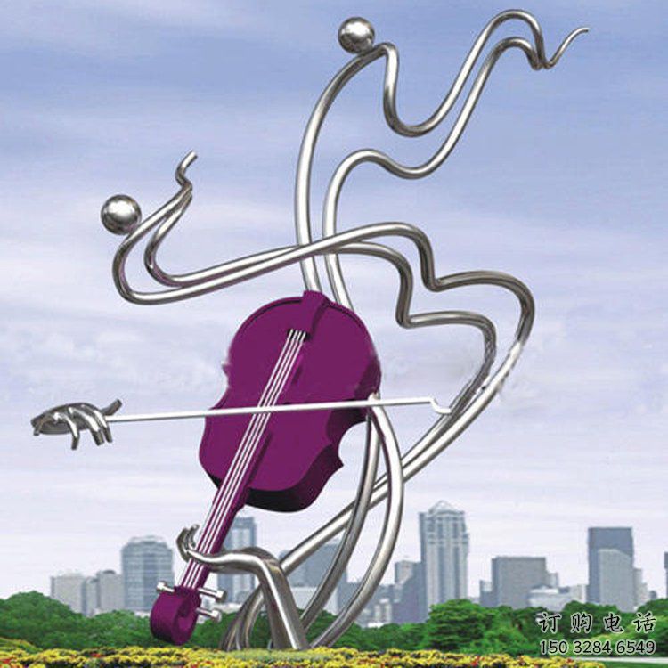 街頭音符雕塑廠家 大型別墅區擺件 戶外不銹鋼音符雕塑生產