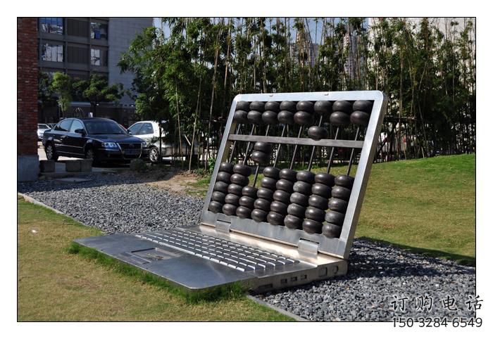 幾何電腦雕塑廠家 創意小品 大門口不銹鋼電腦雕塑生產