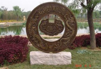 廣場古幣雕塑廠家 現代創意小品 大型古幣雕塑生產