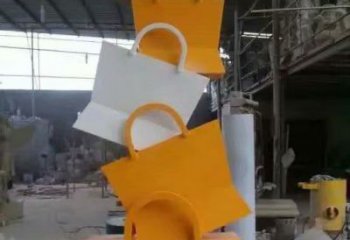 現代手提包雕塑廠家 大型別墅區擺件 烤漆手提包雕塑生產