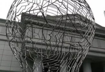 庭院電燈雕塑廠家 鏤空小品 幾何不銹鋼電燈雕塑生產