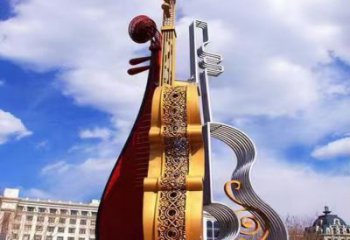 抽象大提琴雕塑廠家 烤漆小品 戶外不銹鋼大提琴雕塑制作