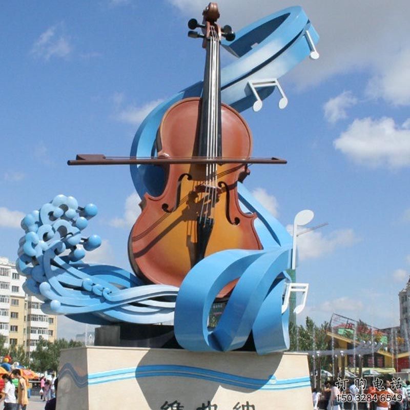 異形吉他雕塑廠家 現(xiàn)代小品 烤漆不銹鋼吉他雕塑制作