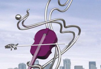 廣場(chǎng)吉他雕塑廠家 現(xiàn)代公園小品 抽象不銹鋼吉他雕塑