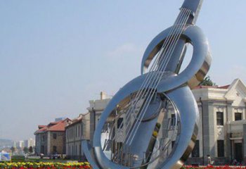 戶(hù)外吉他雕塑廠(chǎng)家 創(chuàng)意小品 鏡面不銹鋼吉他雕塑制作