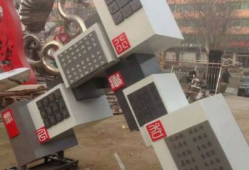 噴漆方格雕塑廠家 中式小品 創(chuàng)意不銹鋼方格雕塑廠家
