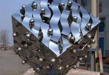 鍛造正方形雕塑廠家 鏡面小品 戶外不銹鋼正方形雕塑廠