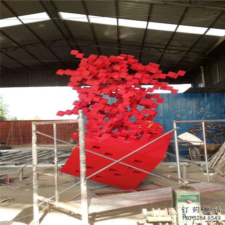 噴漆幾何體雕塑廠家 中式小品 廣場(chǎng)不銹鋼幾何體雕塑廠