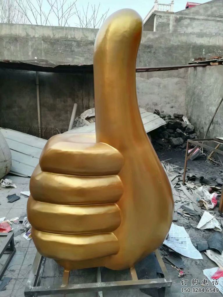 廣場手勢雕塑廠家 烤漆小品 戶外不銹鋼手勢雕塑廠