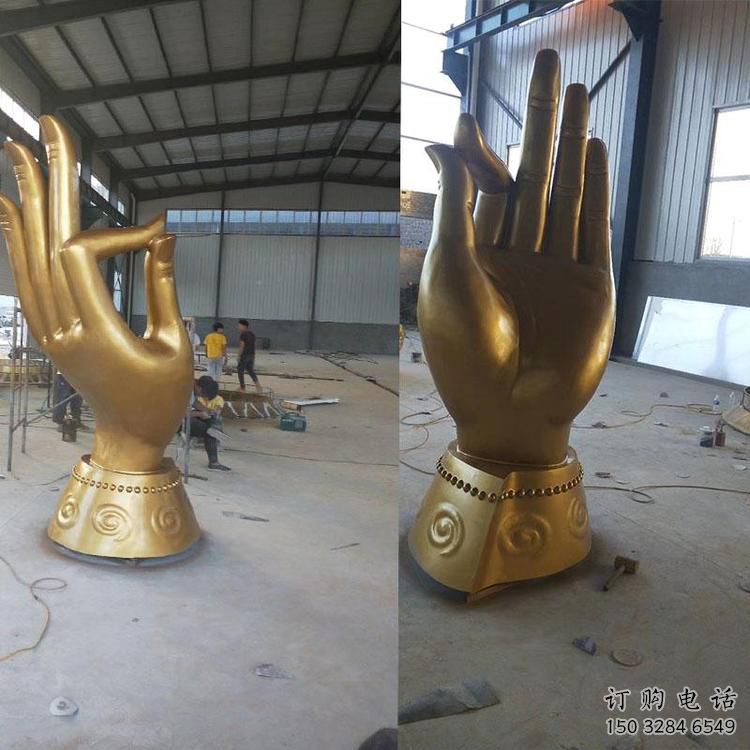 大型商場(chǎng)拈花指雕塑廠家 抽象擺件 戶外不銹鋼拈花指雕塑廠