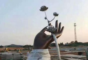 創(chuàng)意拈花指雕塑廠家 創(chuàng)意小品 公園不銹鋼拈花指雕塑廠